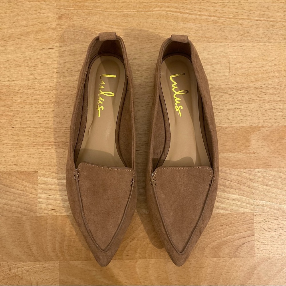 Lulu’s | Emmy Camel Faux Suede Pointed Loafers